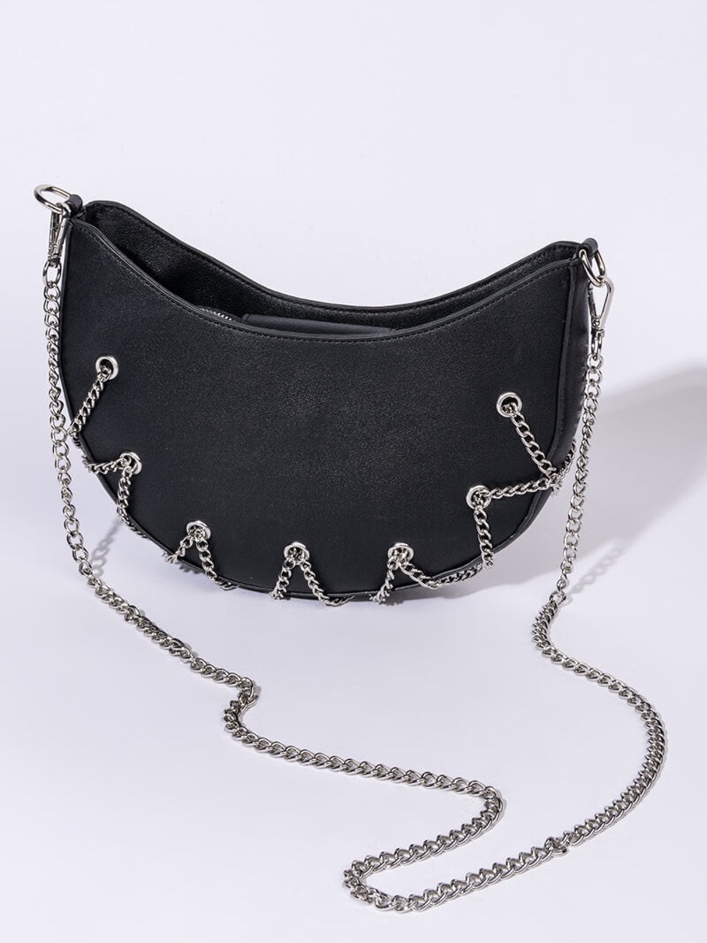 AKIRA Black Goth Punk Chain Shoulder Bag